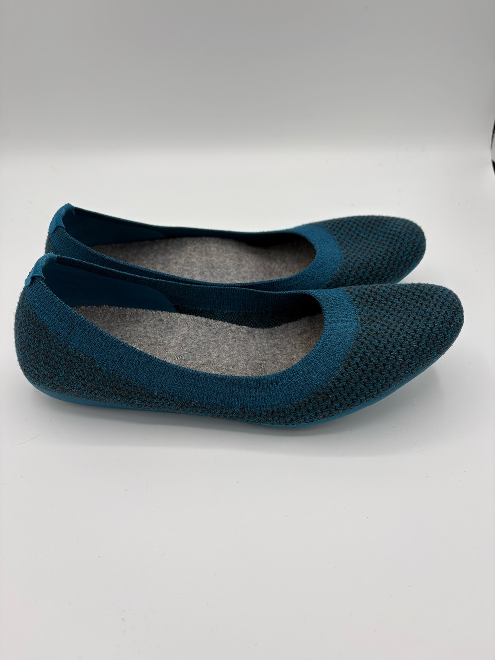 Allbirds Tree Breezers Teal Blue Knit Ballet Flats Women's 7.5 Comfort Shoes